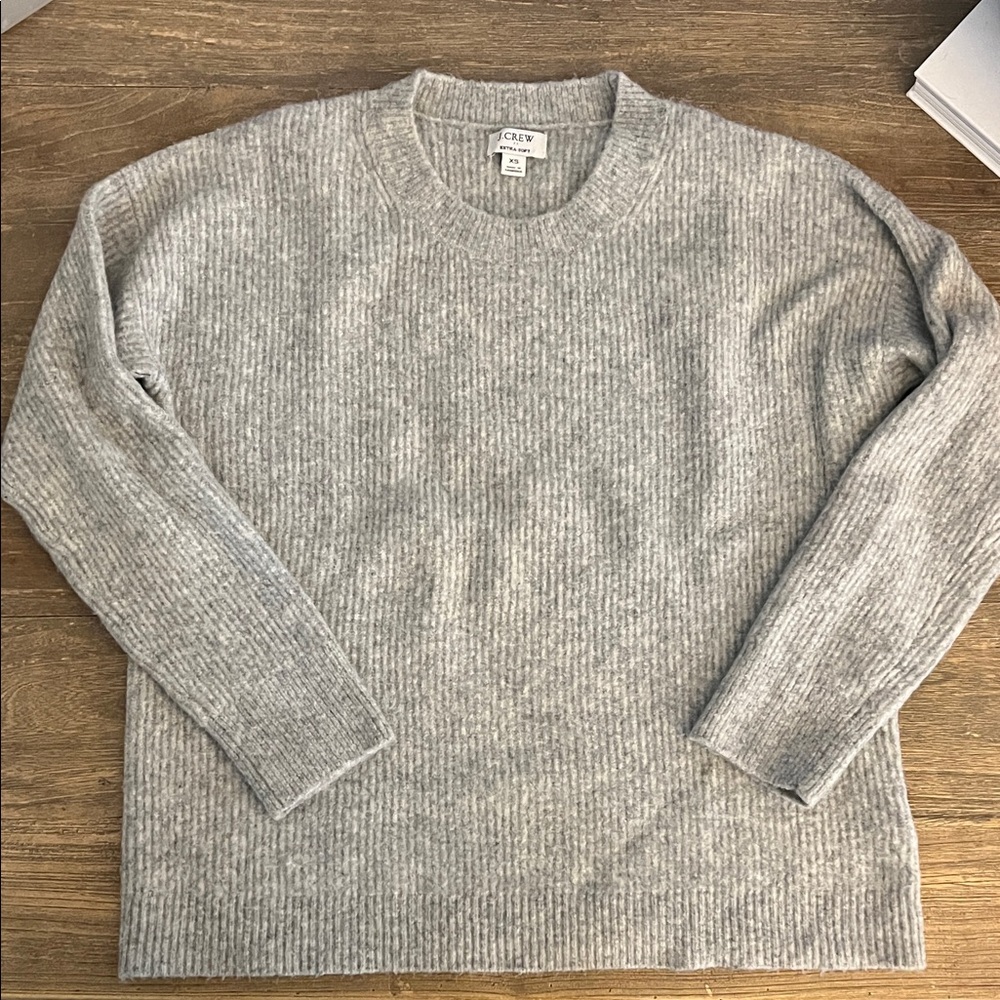 J. Crew Extra Soft Heather Gray Crewneck Sweater- Acrylic